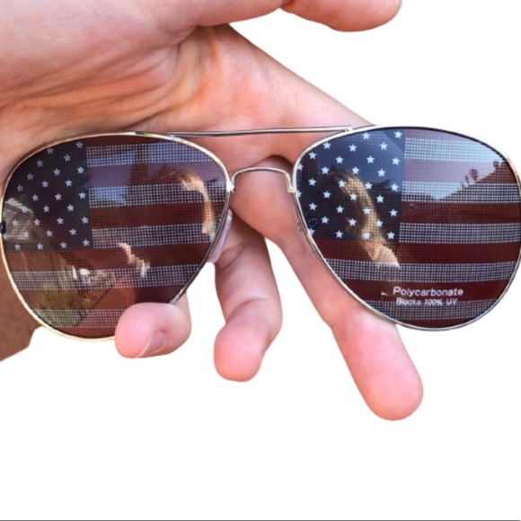 American flag aviator style sunglasses usa stars - Picture 2 of 2